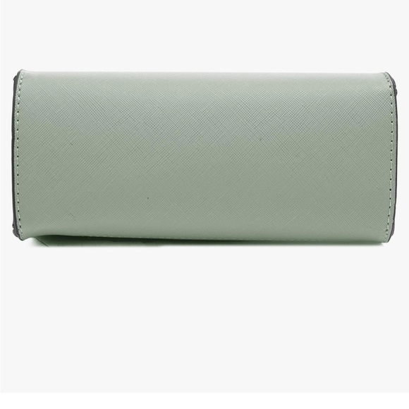 Pistachio green vegan leather top handle bag w/ gold hardware lock,  attachab… - Picture 5 of 5